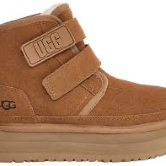 UGG Kids Neumel Double-Strap Warm-Lined Platform Booties - Chestnut color - Picture 2 of 7